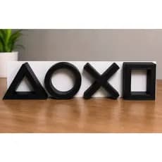 Letreiro Decoração Gamer Setup Símbolos Clássicos | Enfeite para Quarto, Mesa e Escritório | Presente Criativo Gamer