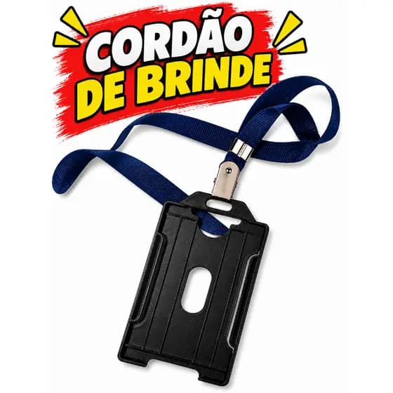 Porta Crachá Horizontal com Cordão Incluso – Resistente e Prático