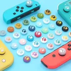 4 Pares de Grip borracha Protetora de Silicone para Analógicos de Nintendo Switch Joy-Con