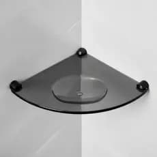 Porta Sabonete De Canto - Vidro -  18x18cm 8mm (Linha Black)