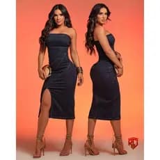 VESTIDO MIDE TOMARA QUE CAIA JEANS DRAY