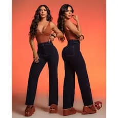CALÇA WIDE LEG UNILATERAL JEANS T400 KATIVEIRO