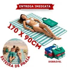Esteira De Praia Dobravel Bolsa Reforçada Casal 170 x 90cm
