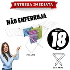 Varal De Chão Inox Reforçado Dobrável Slim Secalux