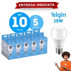 Lâmpada LED Bulbo Elgin 15W – 6500K Luz Branca Fria Econômica
