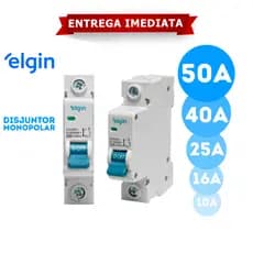 Disjuntor 1 Polo Elgin De 10A até 50A Termomagnético Curva C