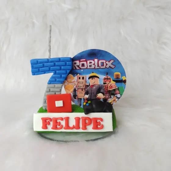 Topo de Bolo Cenário Roblox/Vela Roblox/Jogos Roblox