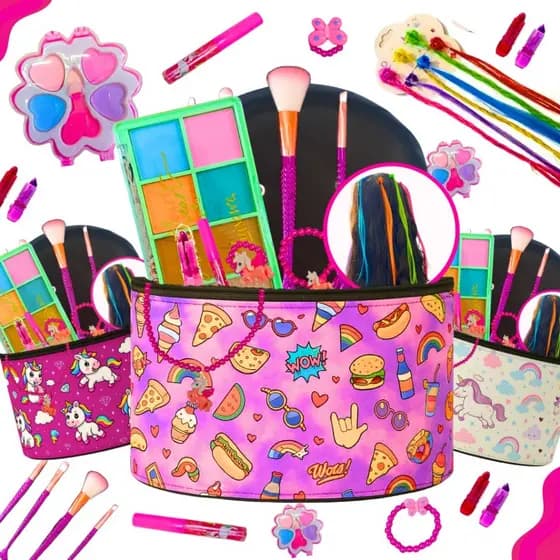 Kit Infantil Criança De Maquiagem Com Maletinha Make Linda