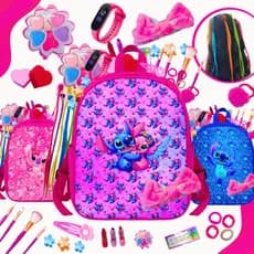 Kit De Maquiagem Infantil Completa Mochila Stitch