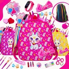Kit De Maquiagem Infantil Completa Mochila Gatinha