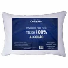 Travesseiro Fiber Flock Perfil Alto 1pç 100% Algodão Ortobom