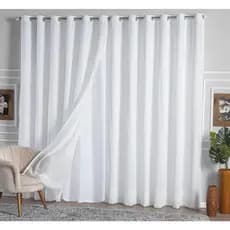 Cortina Linho Flame com Voil 2,80 x 2,50 com 02 Abraçadeiras