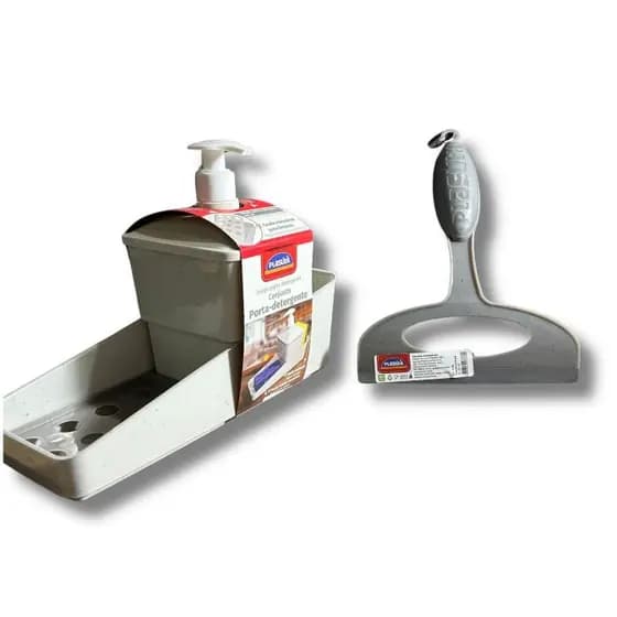Kit porta detergente + Rodinho de pia - cores variadas -  porta detergente com 1 ou 2 ou 3 rodos de pia