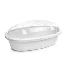 Porta Pão Plástico Branco com Tampa Transparente - Resistente, Transparente e Prático, 3,15L
