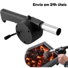 Soprador Acendedor Manual Fogo Churrasqueira para Churrasco Lareira Carvão Brasa Inox