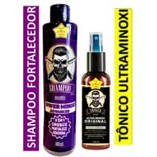Kit Shampoo Cabelo e Barba Fortalecedor D'LUst 250ml e Pro Braber Original 120ml