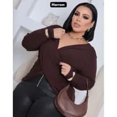 blusas transpassadas Plus size disponível até 54