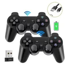 Kit Controles Wireless Estilo sem fio Para Pc Tv Retro Game Recarregavel