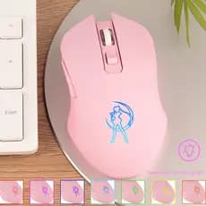 Mouse Gamer Sem Fio Com Claro De Fundo , Sailor Moon/Ergonômico/Recarregável 2.4G/2400DPI/Silencioso/RGB