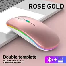 Mouse Para Jogos/PC Laptop Bluetooth Recarregável Sem Fio Silencioso Retroiluminado LED Preto Rosa Branco RGB
