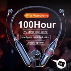 Fones De Ouvido Bluetooth Sem Fio Listaen Para Música 100 Horas Esportes Intra-Auriculares Bass Connect 2 Celular 9D Com Alça De Pescoço Saída De Microfone