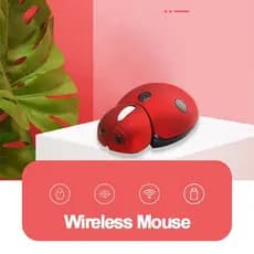 2.4G Mouse Óptico Sem Fio Mini Rato Bonito Dos Desenhos Animados Da Forma Animal Joaninha Ratos Para Portátil Computador