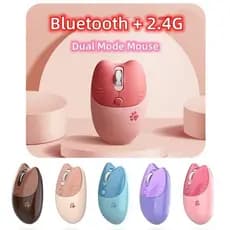 Rato sem fio silencioso de 3 modos Cute Cat Bluetooth Mause Ratos portáteis ultrafinos para laptop PC Tablet