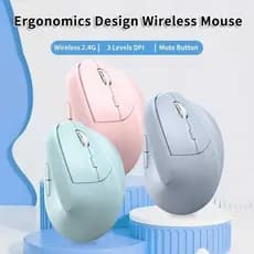 Mouse Vertical Sem Fio 2.4G , Design Ergonômico , Botão DPI Com Teclas Laterais , Plug And Play , Uso De Escritório , Ma