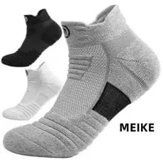 Anti-odor, anti-suor, MEIKE meias esportivas espessas/anti-deslizantes de meias de algodão correndo, resistente