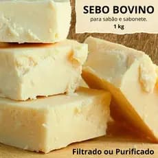 Sebo Bovino para Sabão e Sabonete 1Kg Filtrado ou Purificado Ótima Qualidade