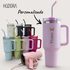 Copo Térmico Personalizado 1200ml Com Nome Garrafa Térmica Inox Com Canudo Inox Alça Premium Hiddra