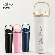 Garrafa Térmica 900ML Hiddra Personalizado com Nome Academia Gelada Quente Anivazamento com Alça