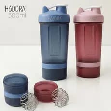 Coqueteleira 500ml com Porta Suplemento Shakeira com Misturador Academia Whey Protein Fitness