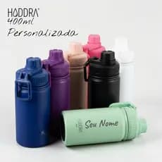 Garrafa Térmica 400ml Personalizada com Nome HIDDRA Inox Academia Água Gelada e Quente