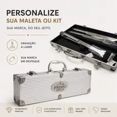Kit Churrasco 3 Peças Personalizado Nome na Maleta Presente Pais Maridos e Churrasqueiros