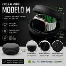 Estojo Protetor Relogio ou Smartwatch Modelo M Case Redonda Rígida Compacta Anti Impacto