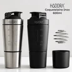 Coqueteleira Inox Shaqueira Premium 600ml com compartimento grande para Treino e dia a dia