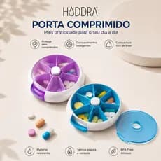 Porta Comprimido Organizador de Remédio 7 Divisórias Compacto Porta Medicamentos para Viagem Bolsa