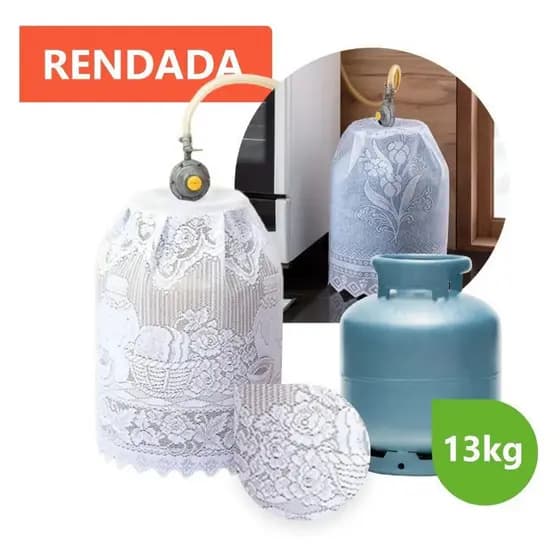 Capa para Botijão de Gás em Renda – Poliéster Decorativo para Cozinha Cores Sortidas