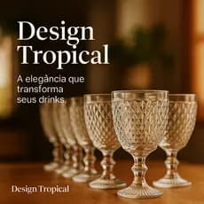 Conjunto Copos Vidro Bico Abacaxi 6 Unidades Design Sofisticado