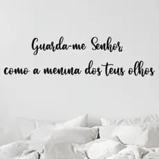 Frase de Parede Guarda-me Senhor, como a menina dos teus olhos Decorativa Quarto De Cabeceira