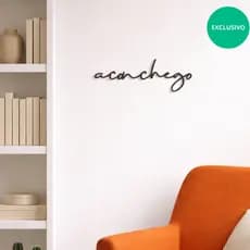 Palavra Aconchego Lettering Em Mdf Apliques De Parede Preto Casa Decoração Sala Quarto