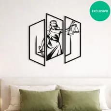 Quadro Decorativo Advocacia Minimalista, Kit Quadros Justiça para Escritório de Advogado
