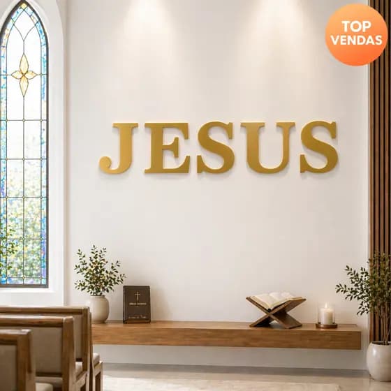 Letreiro Parede Jesus Quadro Decorativo Sala Religioso