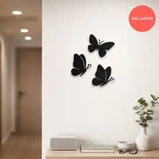 Kit 3 Aplique Borboleta Delicada Decorativo de Parede MDF 3m