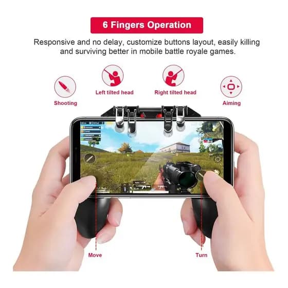 Controle Gamer Manual com Gatilhos Suporte Celular Joystick