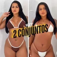 2 Biquínis marquinha de Fita - Dois Conjuntos de Biquínis de marquinha moda praia verão