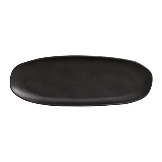 Travessa Oval Orgânico Preto Matte 36cm Para Servir e Gratinar Porto Brasil Ceramica