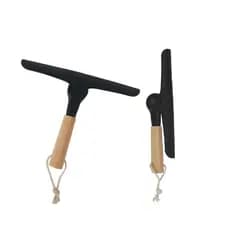 Kit 2 Rodos de Pia Limpa Vidro Articulável Com Cabo de Bambu Multiuso Preto