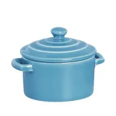Mini Caçarola Cerâmica Azul Esmaltada 250ml Moderna Panelinha Para Festa Buffet Servir